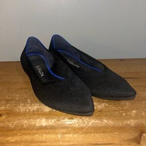 Rothy's Black Womens The Point slip on flats size 8.5